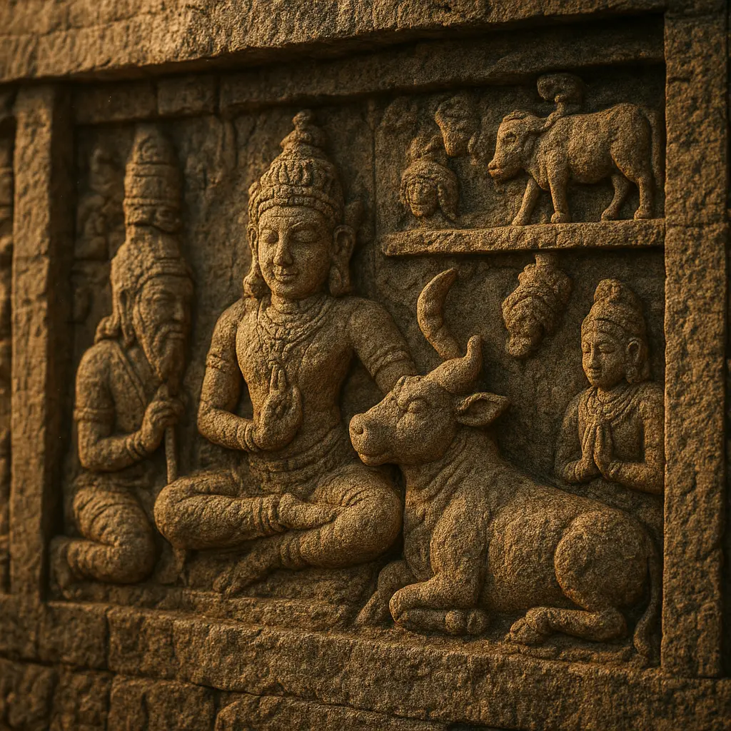 Detail relief batu Candi Borobudur